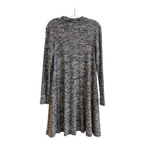 Bobbie Brooks Knit Maxi Dress Black & White Marbled Size Medium Minimalist Comfy